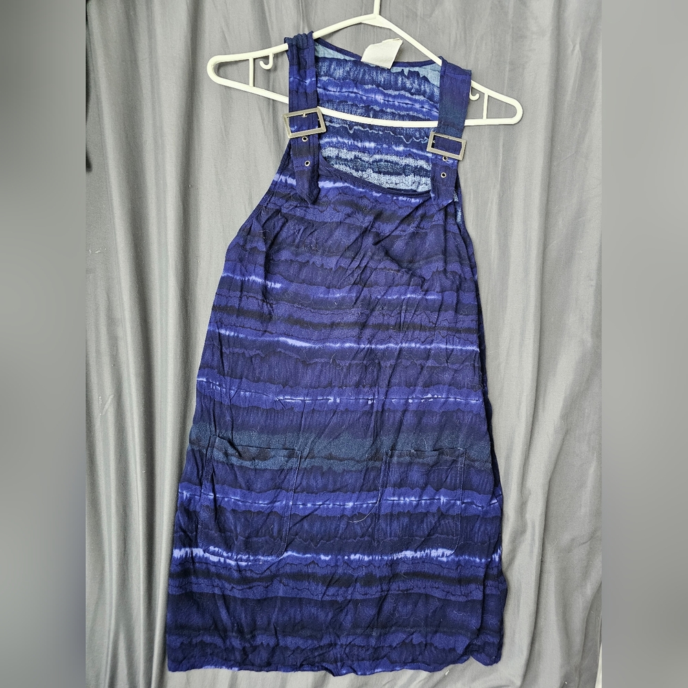Anthropologie shibori indigo tie dye overall tank dress